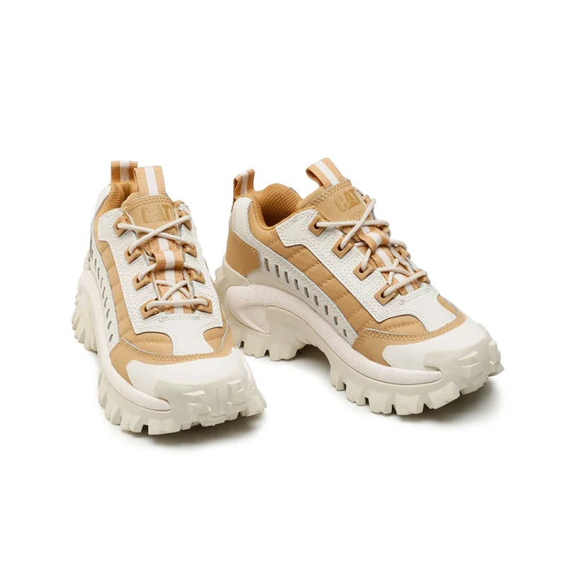 Cat Intruder Men's Sneakers Beige Leather Fashion CasualShoes P110032