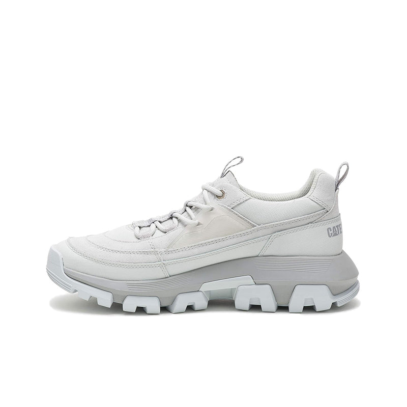 Grey lace-up fashion sneaker with chunky platform sole