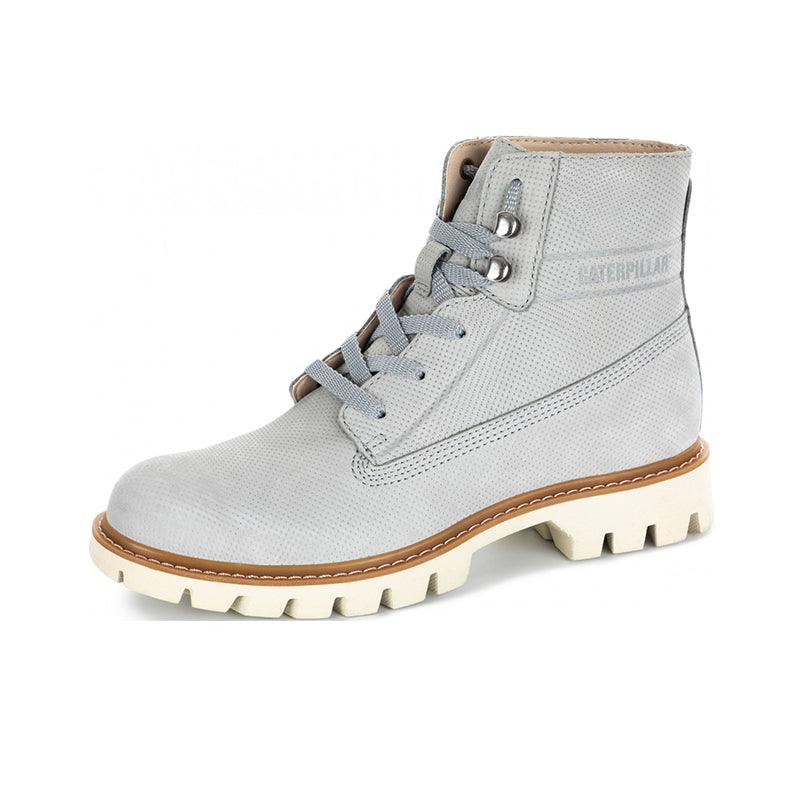 Cat Women's Boots Grey Leather Fashion Casual Ankle Boots P310761