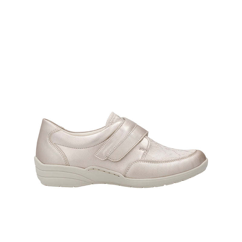 Rieker Women's Loafers Rose Gold Fashion Hook & Loop Casual Shoes R7600