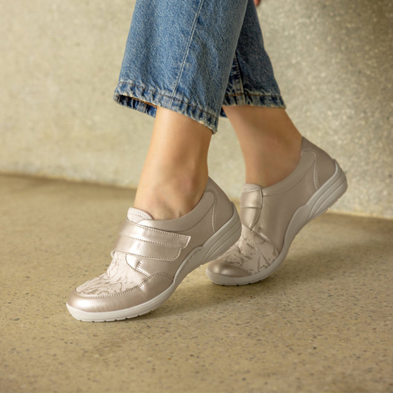 Rieker Women's Loafers Rose Gold Fashion Hook & Loop Casual Shoes R7600