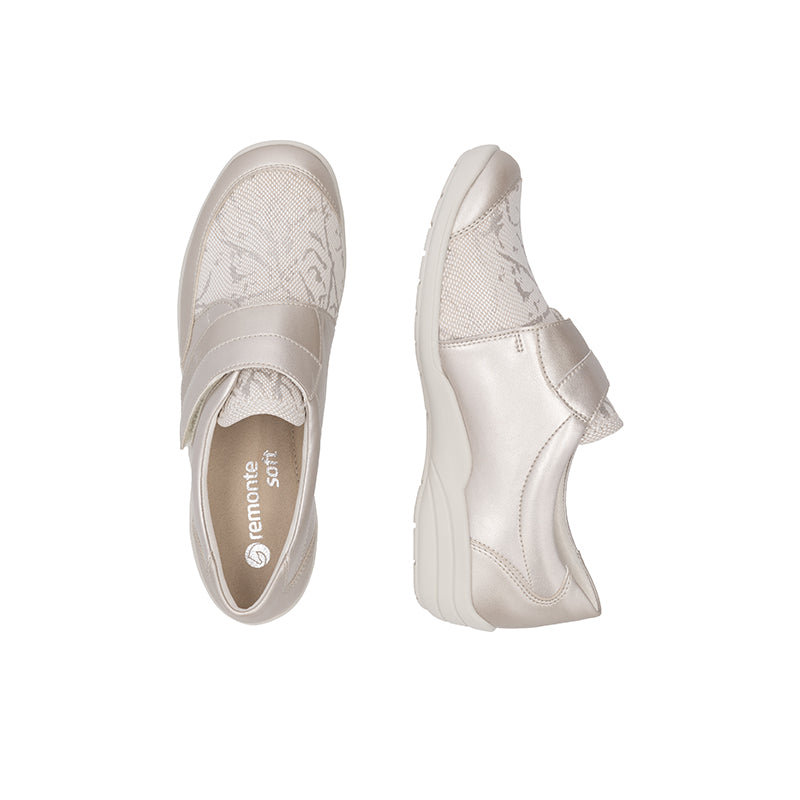 Rieker Women's Loafers Rose Gold Fashion Hook & Loop Casual Shoes R7600