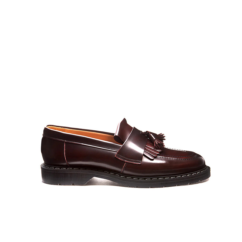 Solovair Women's Loafers Burgundy Rub Off Hi-Shine Casual Fashion Shoes S01022