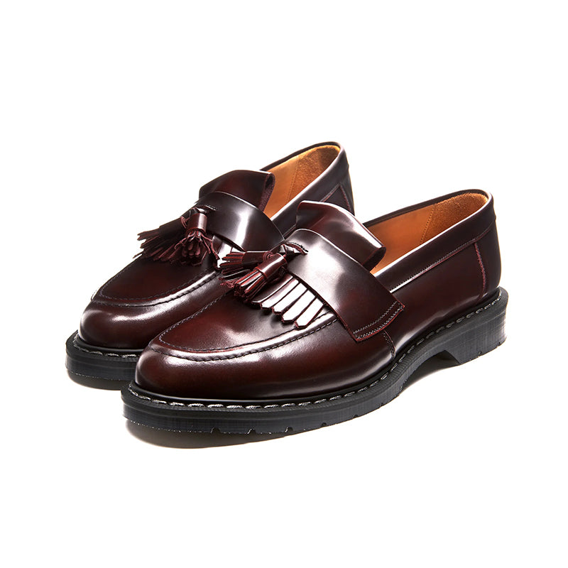 Solovair Women's Loafers Burgundy Rub Off Hi-Shine Casual Fashion Shoes S01022