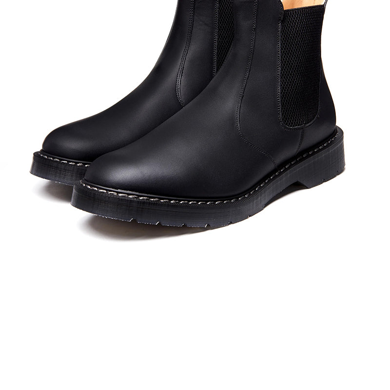 Solovair Gaucho Crazy Horse and Black Greasy Dealer Chelsea Boots for Men and Women Classic Leather Boots S0900