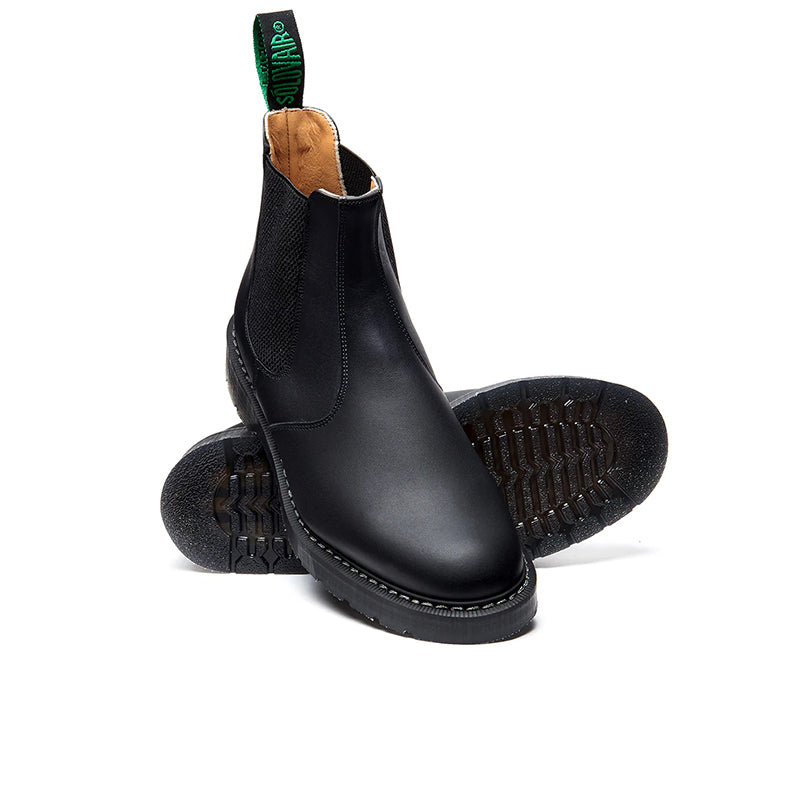Solovair Gaucho Crazy Horse and Black Greasy Dealer Chelsea Boots for Men and Women Classic Leather Boots S0900
