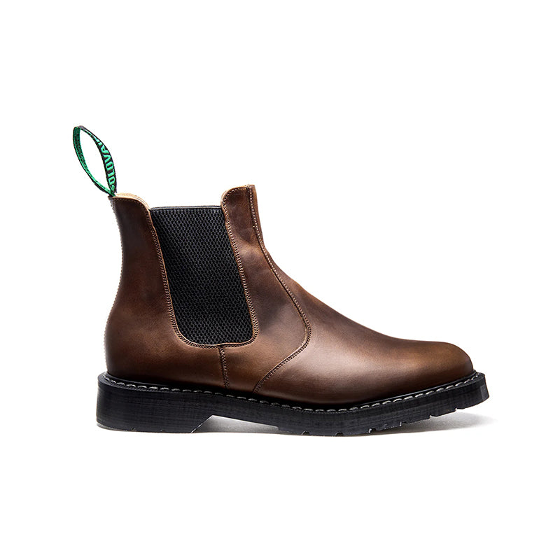 Solovair Gaucho Crazy Horse and Black Greasy Dealer Chelsea Boots for Men and Women Classic Leather Boots S0900