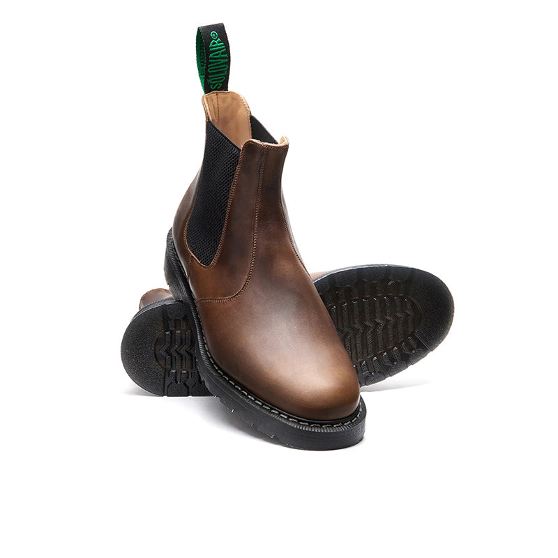 Solovair Gaucho Crazy Horse and Black Greasy Dealer Chelsea Boots for Men and Women Classic Leather Boots S0900