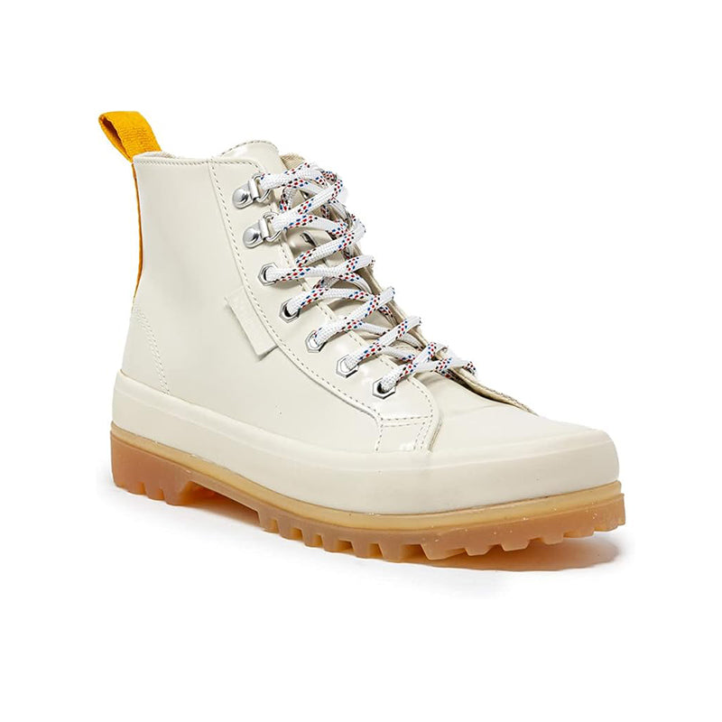 Superga Alpina Tape Women's Boots Beige Leather Boots Lace up Outdoor Casual Shoes S111SMW602