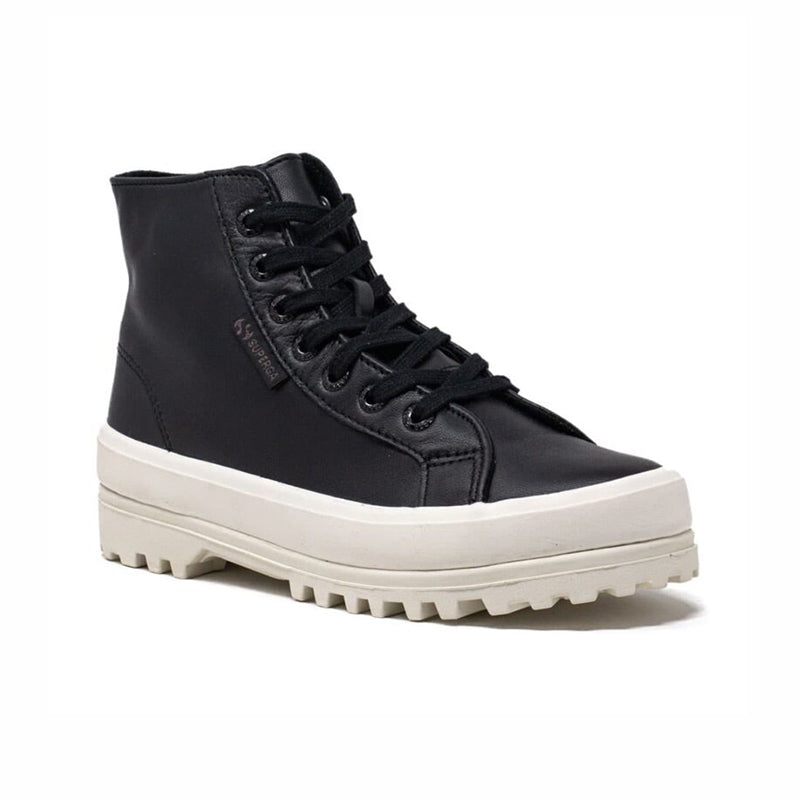 Superga 2341 ALPINA NAPPALEAU Women's Boots Black Lace up Outdoor Casual Shoes S41188W