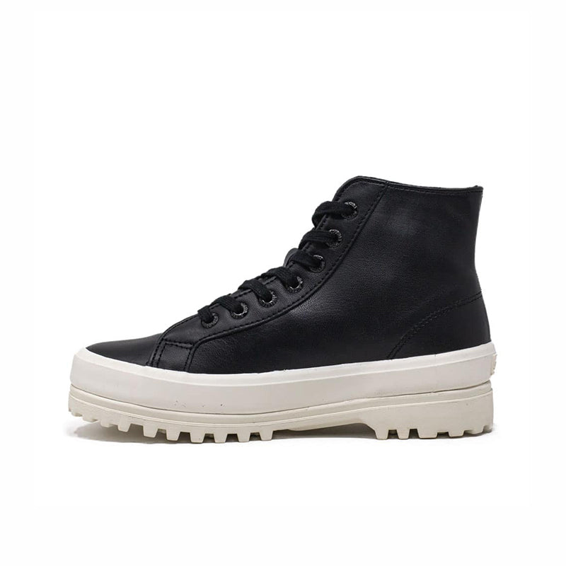 Superga 2341 ALPINA NAPPALEAU Women's Boots Black Lace up Outdoor Casual Shoes S41188W