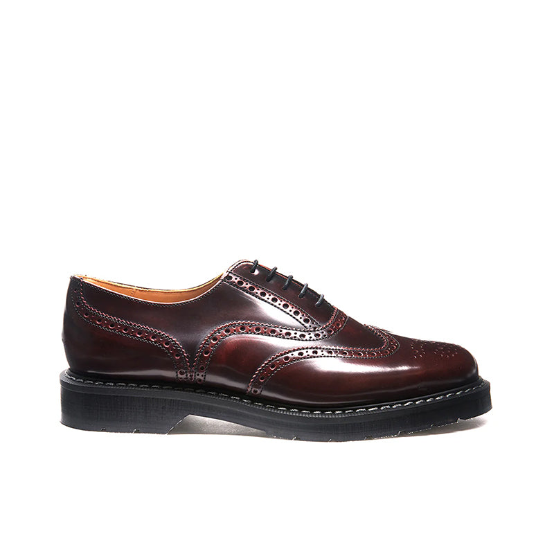 Solovair Men's Leather Shoes Burgundy Rub-Off English Brogue Shoes S5811