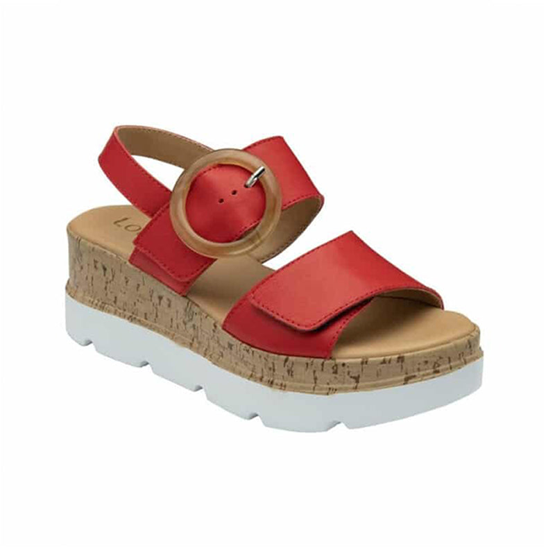 Lotus Cammie Womens Sandals Red Leather Buckle Casual Shoes