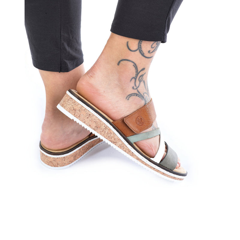 Rieker Women's Slippers Fashion Hook & Loop Casual Summer Sandals V3652