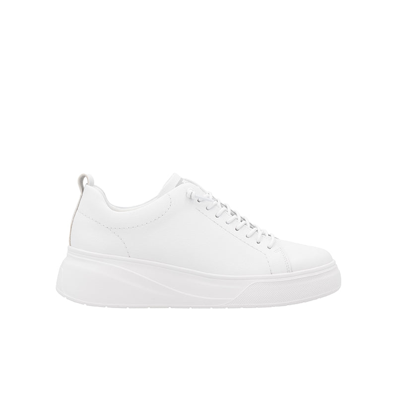 Rieker women's lace-up sneakers in white with low-profile sole