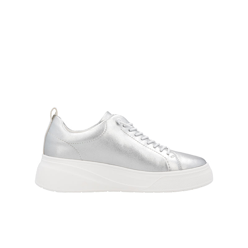 Rieker women's metallic lace-up sneakers with low-profile sole