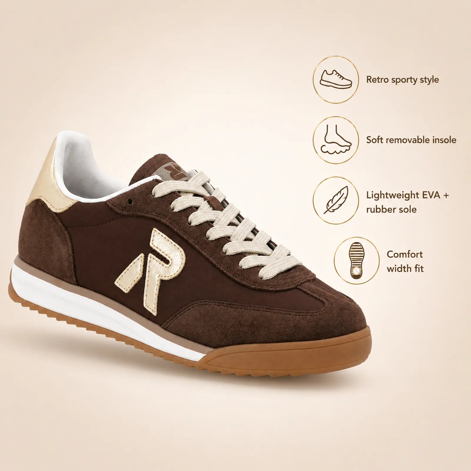 Rieker KINGSTON women's Brown sneakers with lightweight sole and cushioned comfort