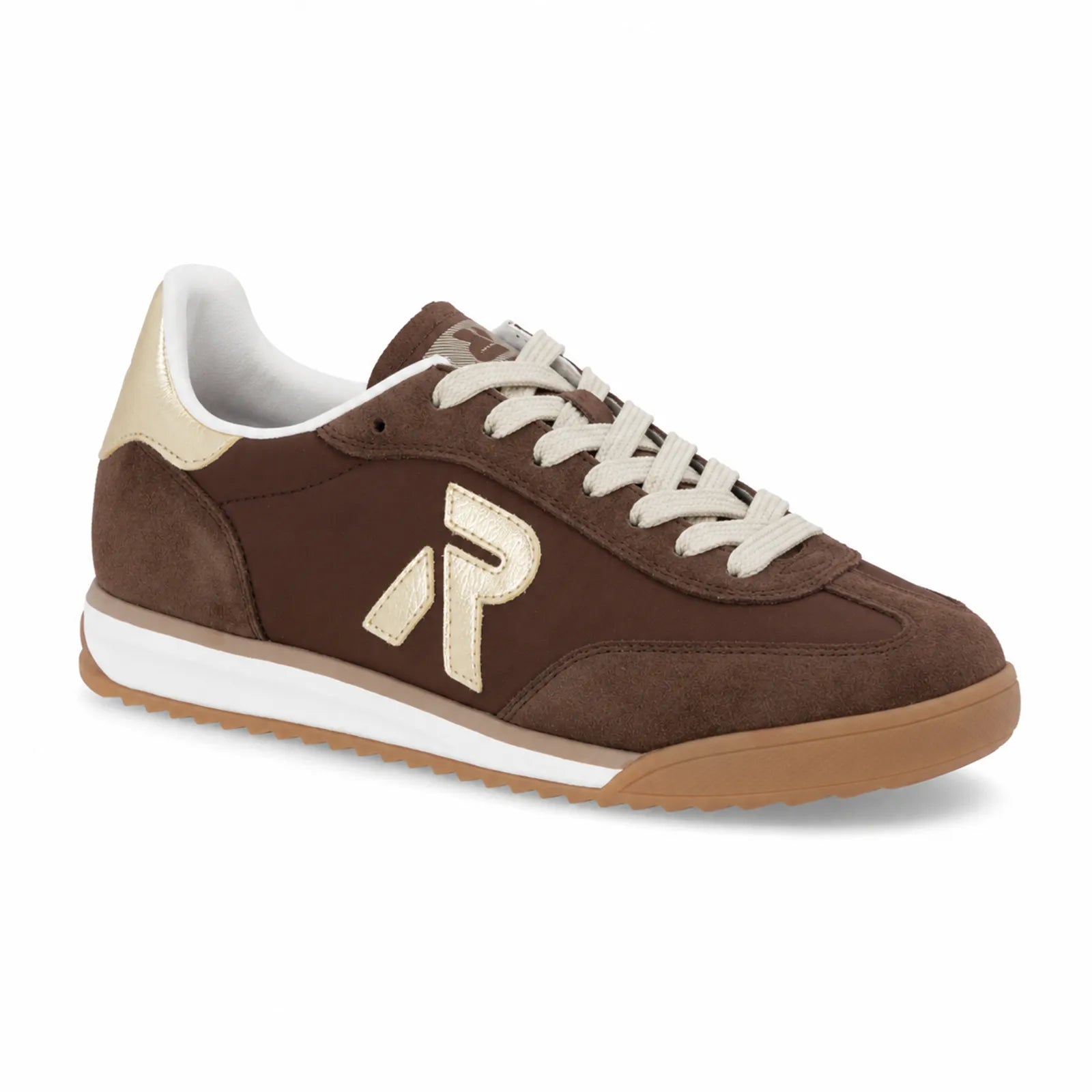 Rieker KINGSTON W4000 women's Brown low-top sneakers with retro sport design