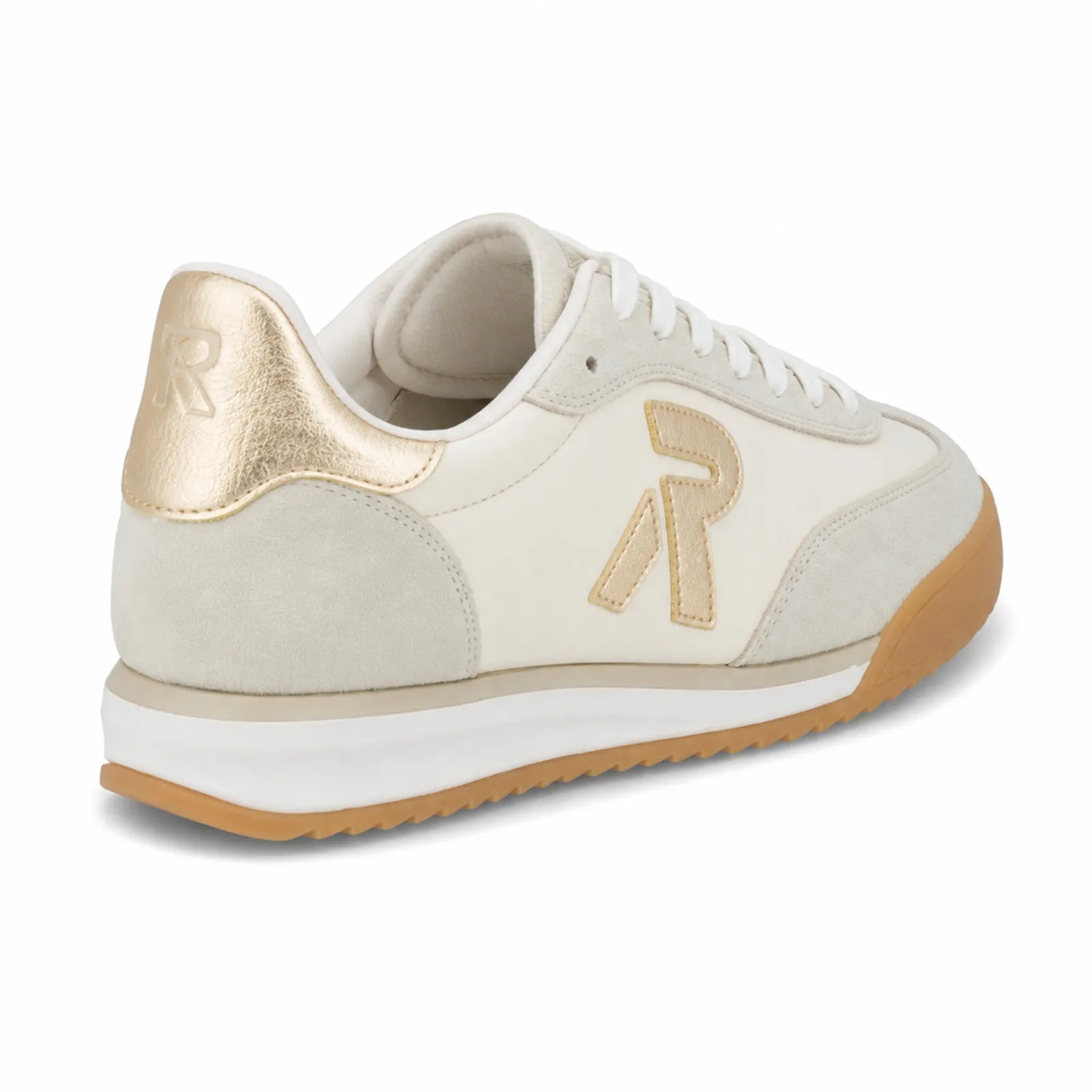 Side angle view of Rieker KINGSTON W4000 women's White retro trainers