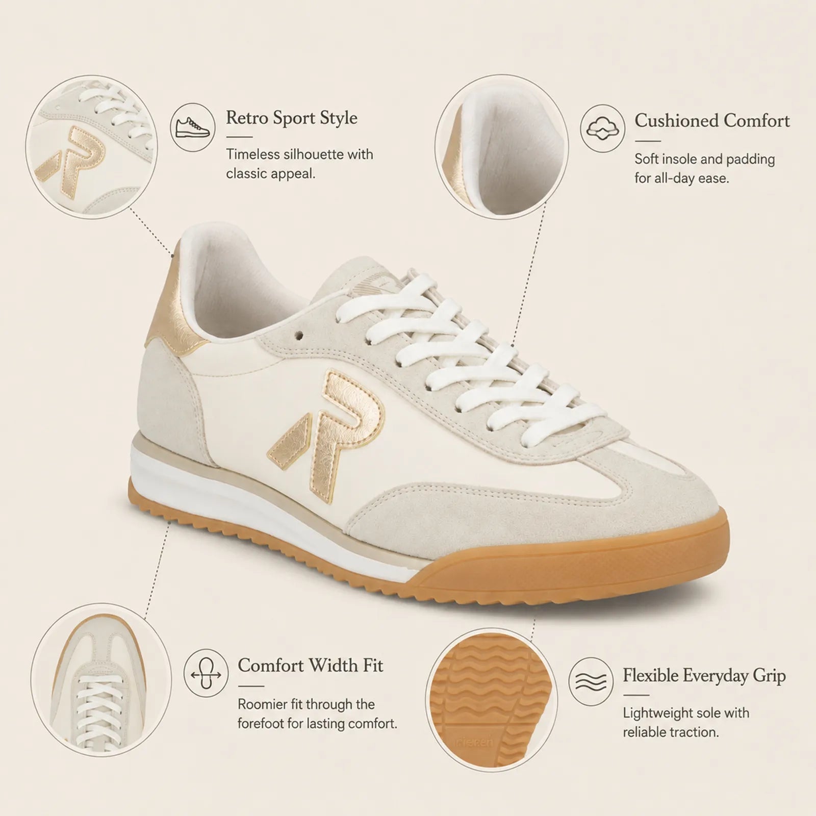 Rieker KINGSTON women's White sneakers with cushioned midsole and removable insole