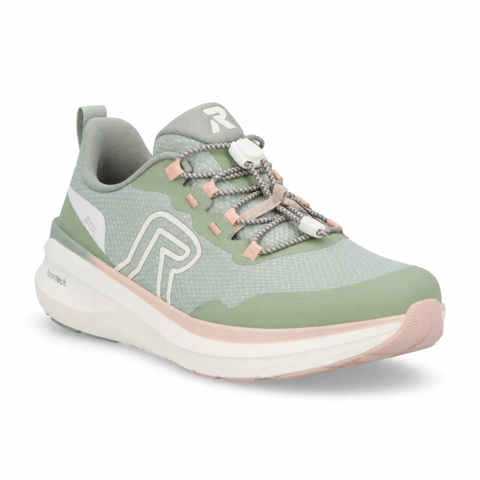 Rieker W4300 women's Green R-TEX textile trainers with quick lace fastening