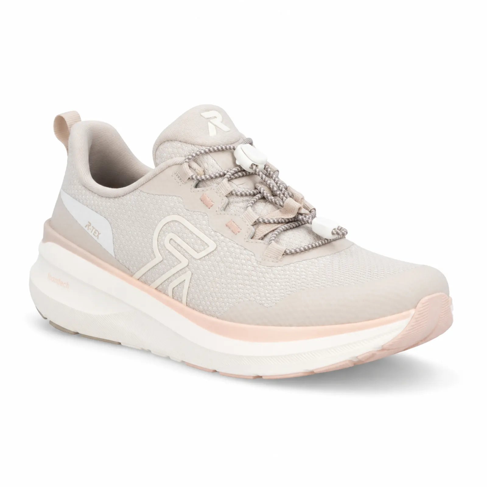 Rieker W4300 women's Beige R-TEX textile trainers with quick lace fastening