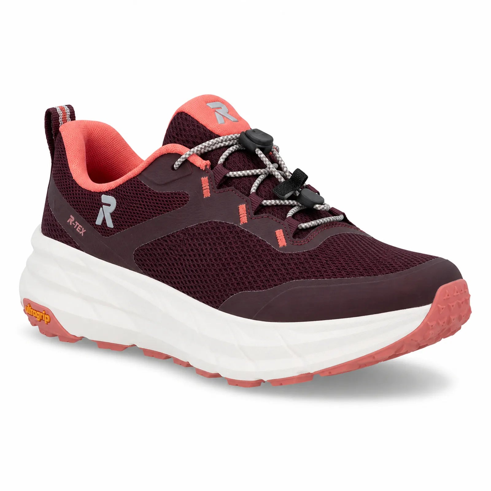 Rieker Kaweka women's red trekking trainers with quick lace fastening and lightweight outdoor sole, main product view