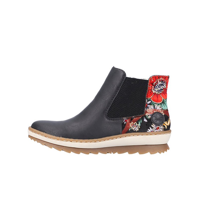 Rieker Women's Boots Black Outdoor Casual Zip Chelsea Shoes Z8689