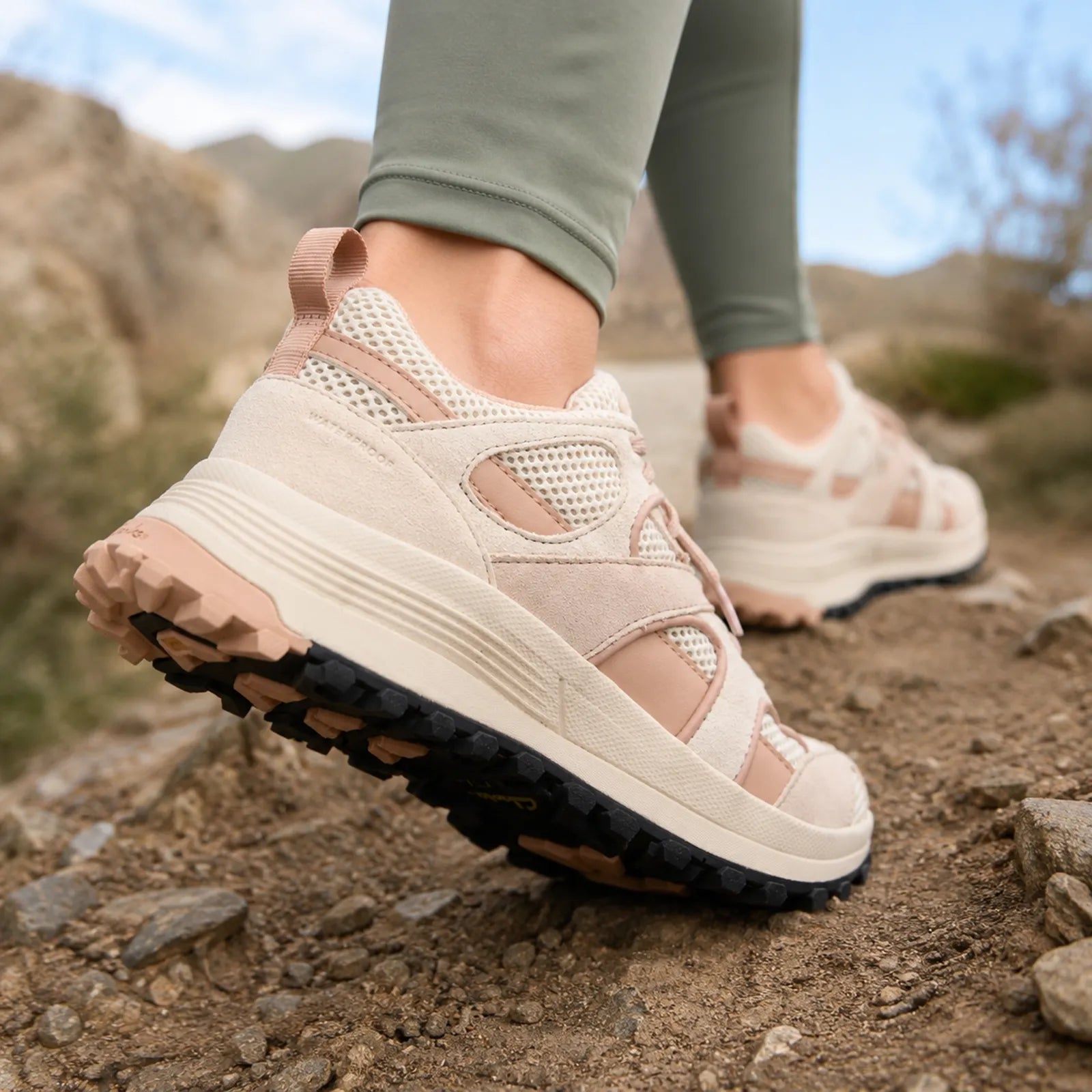 Clarks ATL Trek Mesh women's outdoor sneakers shown on foot for comfortable walking
