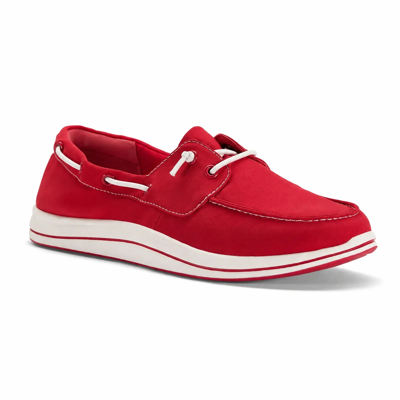 Clarks Brinkley Edge women's cherry canvas loafers with boat shoe inspired design