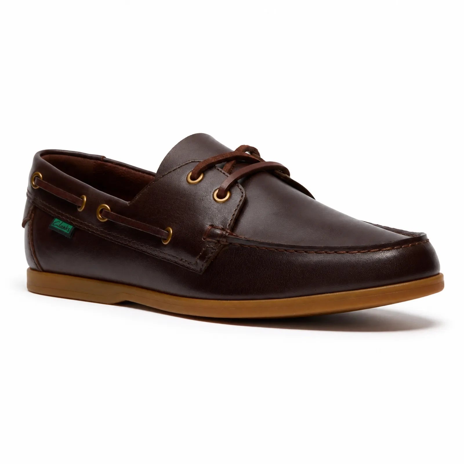 Clarks Charmouth Lace women's brown leather boat shoe loafers with classic heritage design