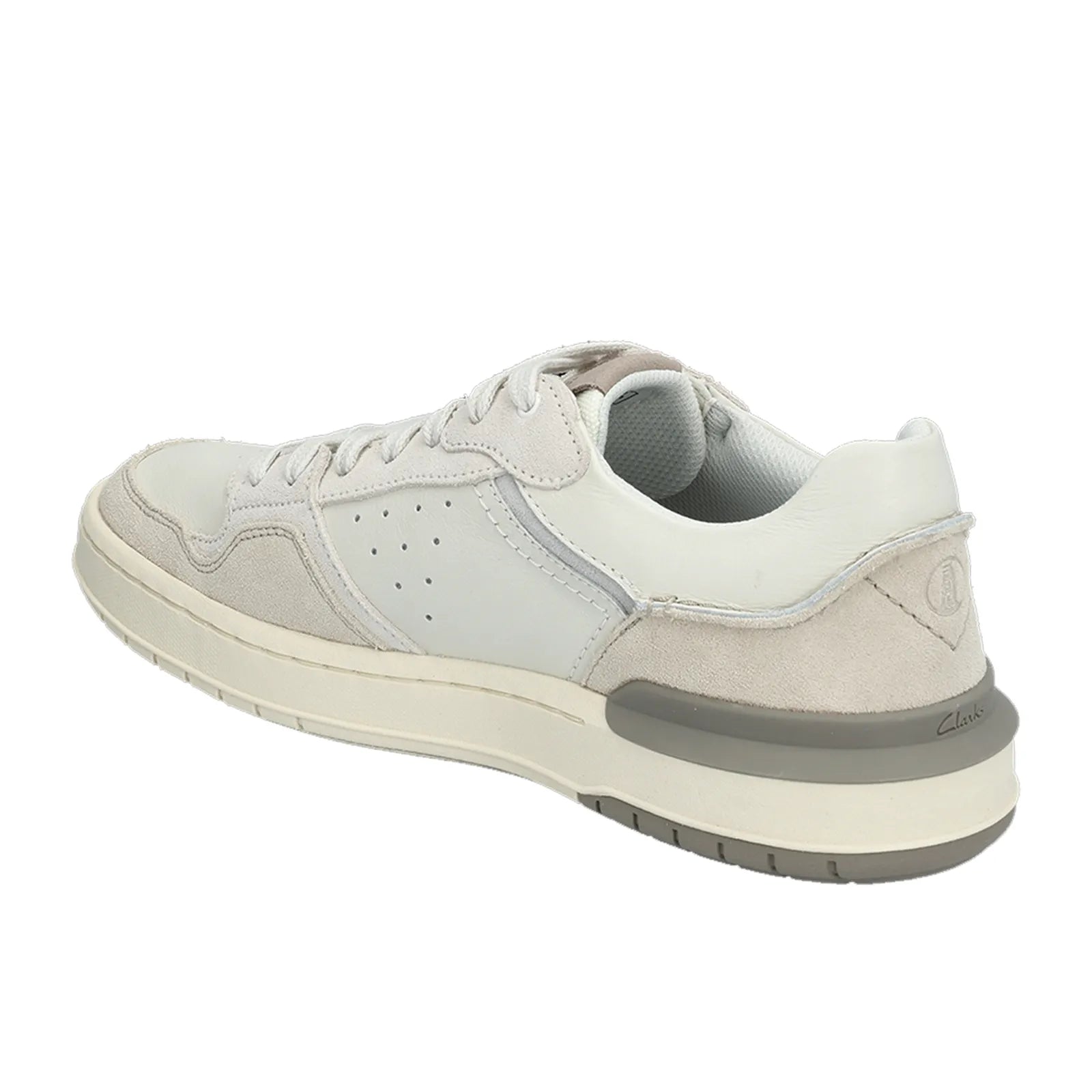 Side view of Clarks Courtlite2 Lo men's suede sneakers with lightweight EVA sole