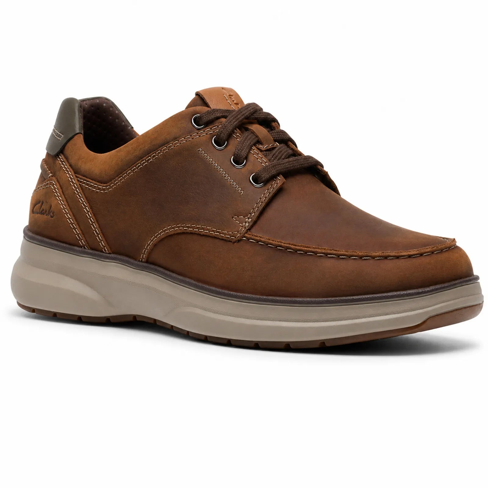 Clarks Mullan Moc men's brown leather casual shoes 26184427