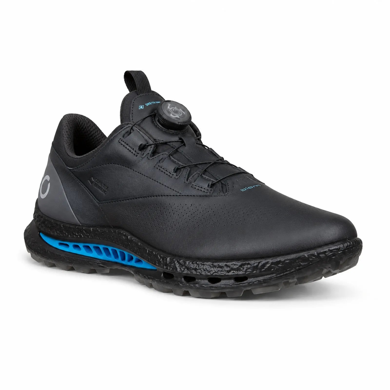 ECCO Golf Biom C5 men's black leather golf shoes with GORE-TEX waterproof protection