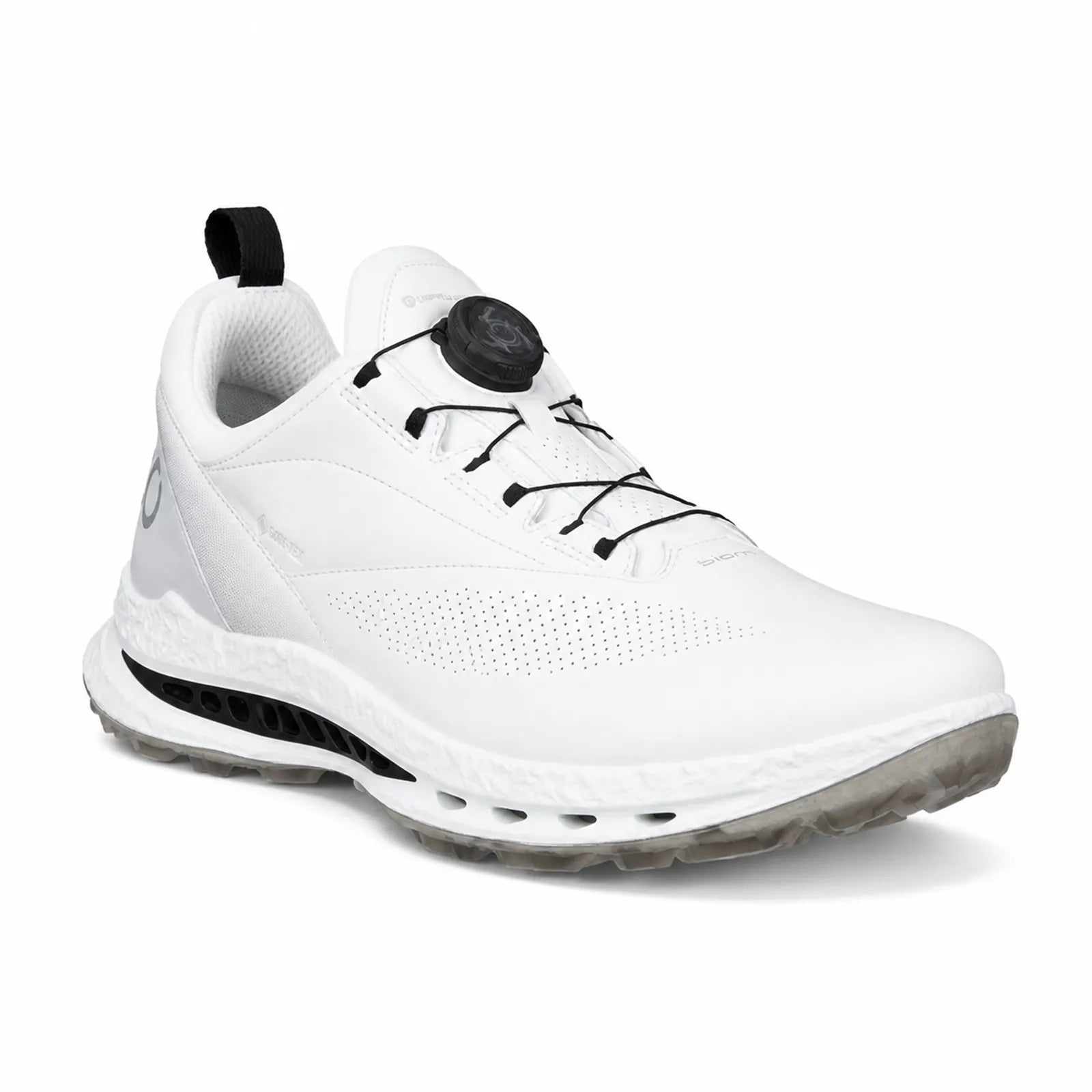 ECCO Golf Biom C5 men's white leather golf shoes with GORE-TEX waterproof protection