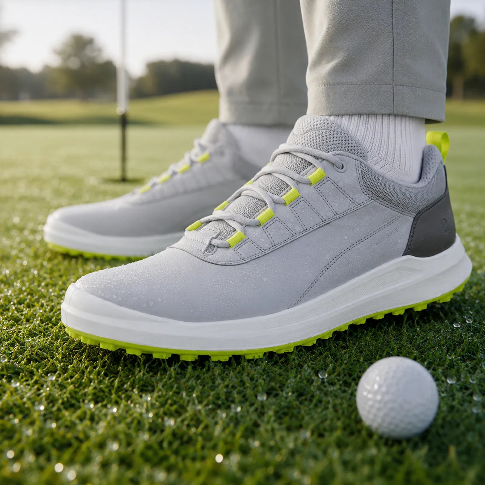 ECCO Golf Core grey men's golf shoes worn for comfortable walking