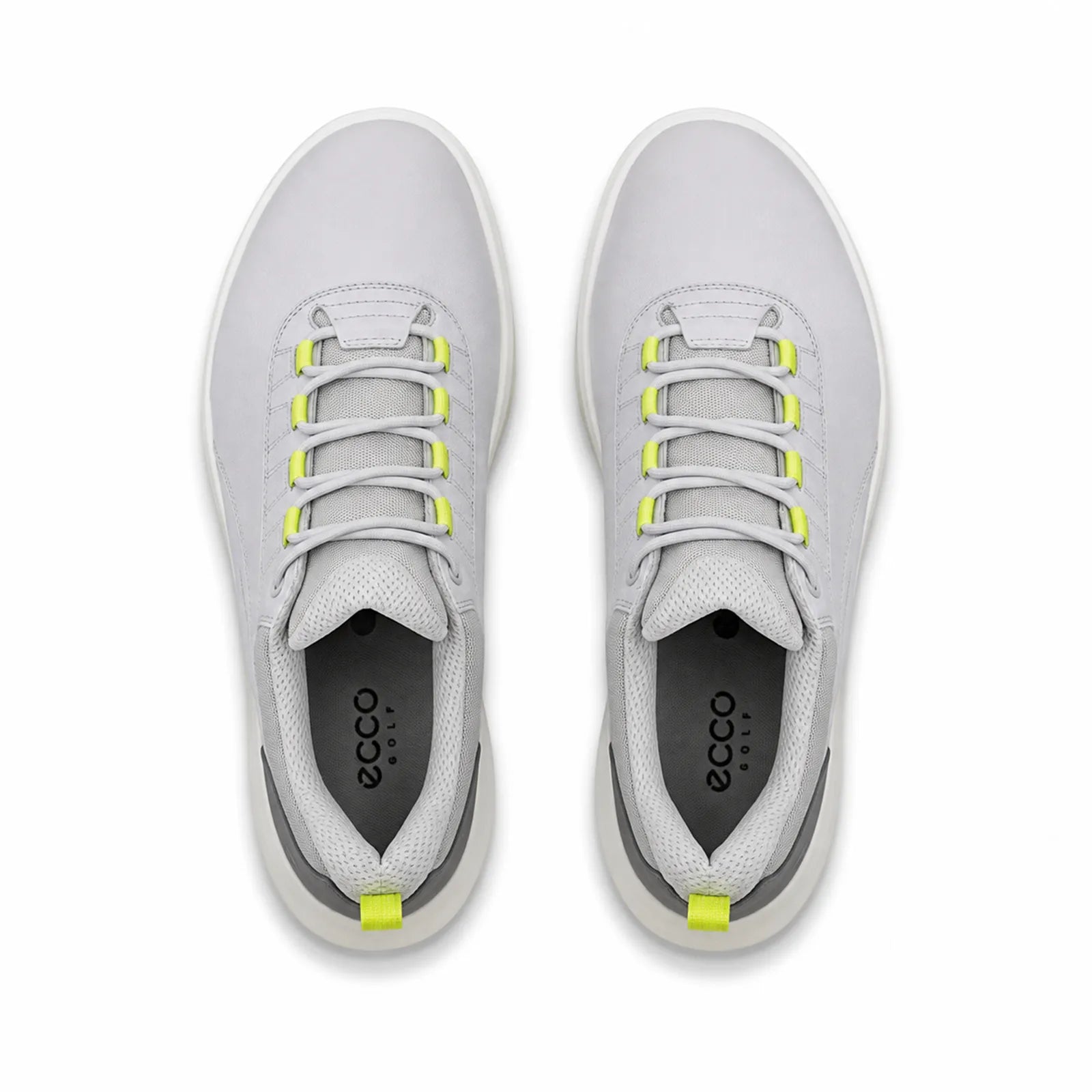 Side view of ECCO Golf Core grey leather waterproof golf shoes
