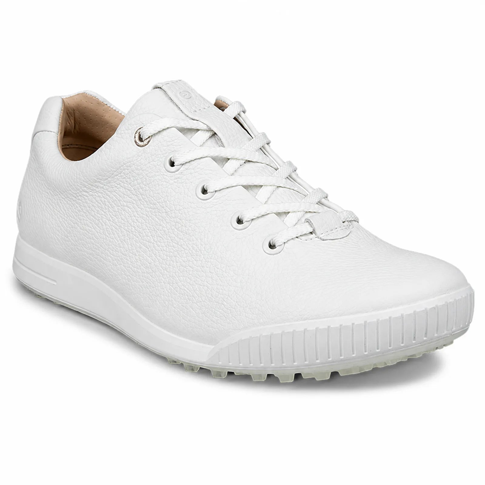 ECCO Golf Street Retro Hybrid men's white leather spikeless golf shoes