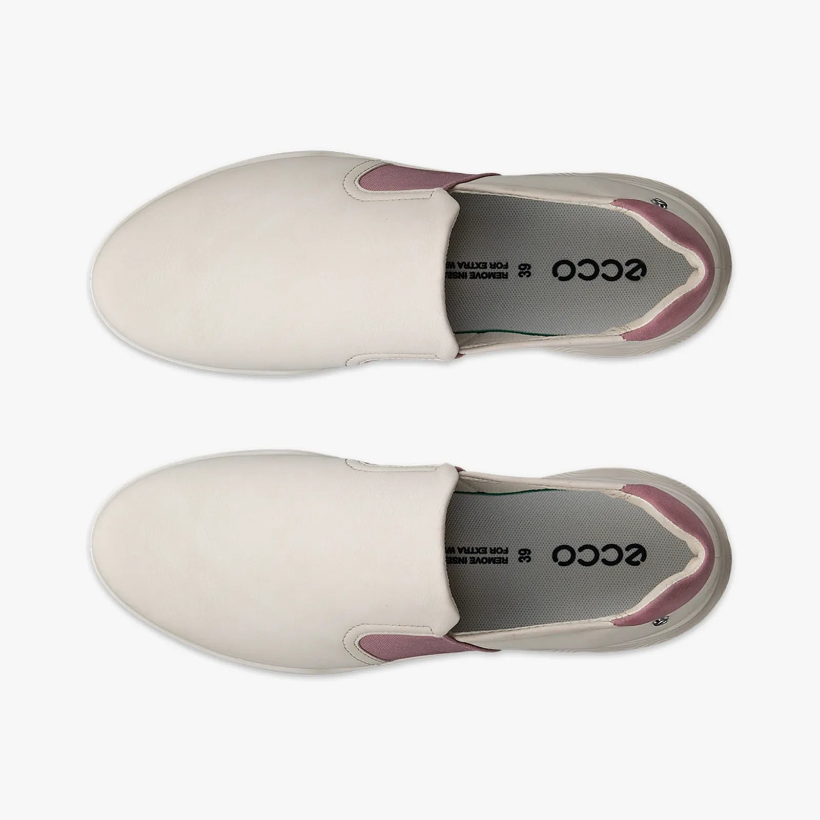 Side view of ECCO Golf Street Vibe women's beige leather golf shoes with durable traction sole