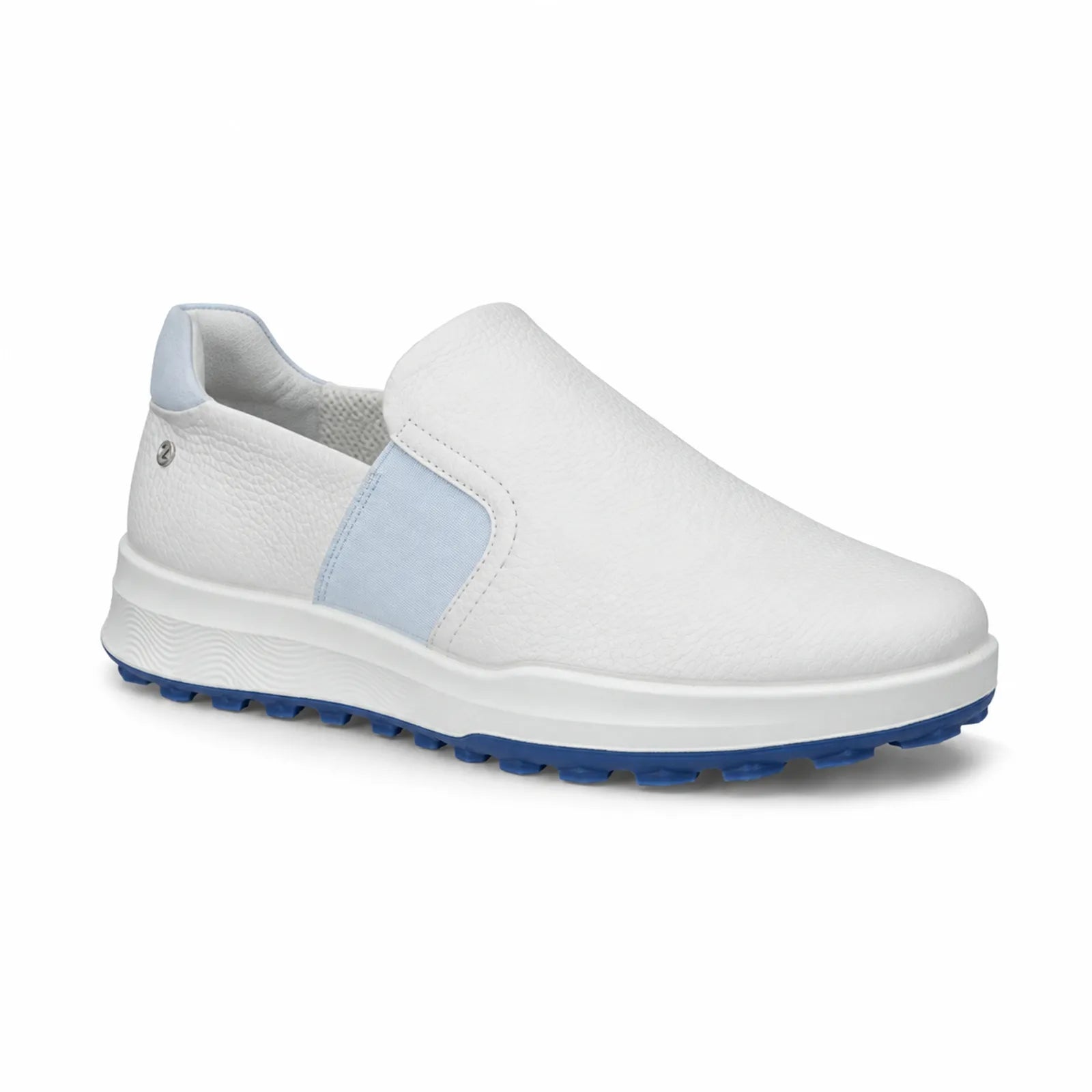 ECCO Golf Street Vibe women's white leather slip on golf shoes with waterproof design