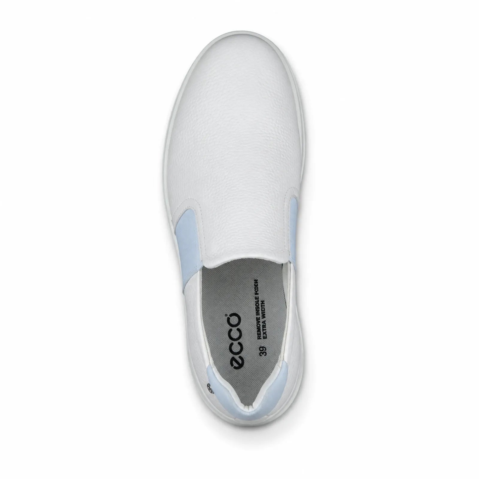 Side view of ECCO Golf Street Vibe women's white leather golf shoes with traction outsole