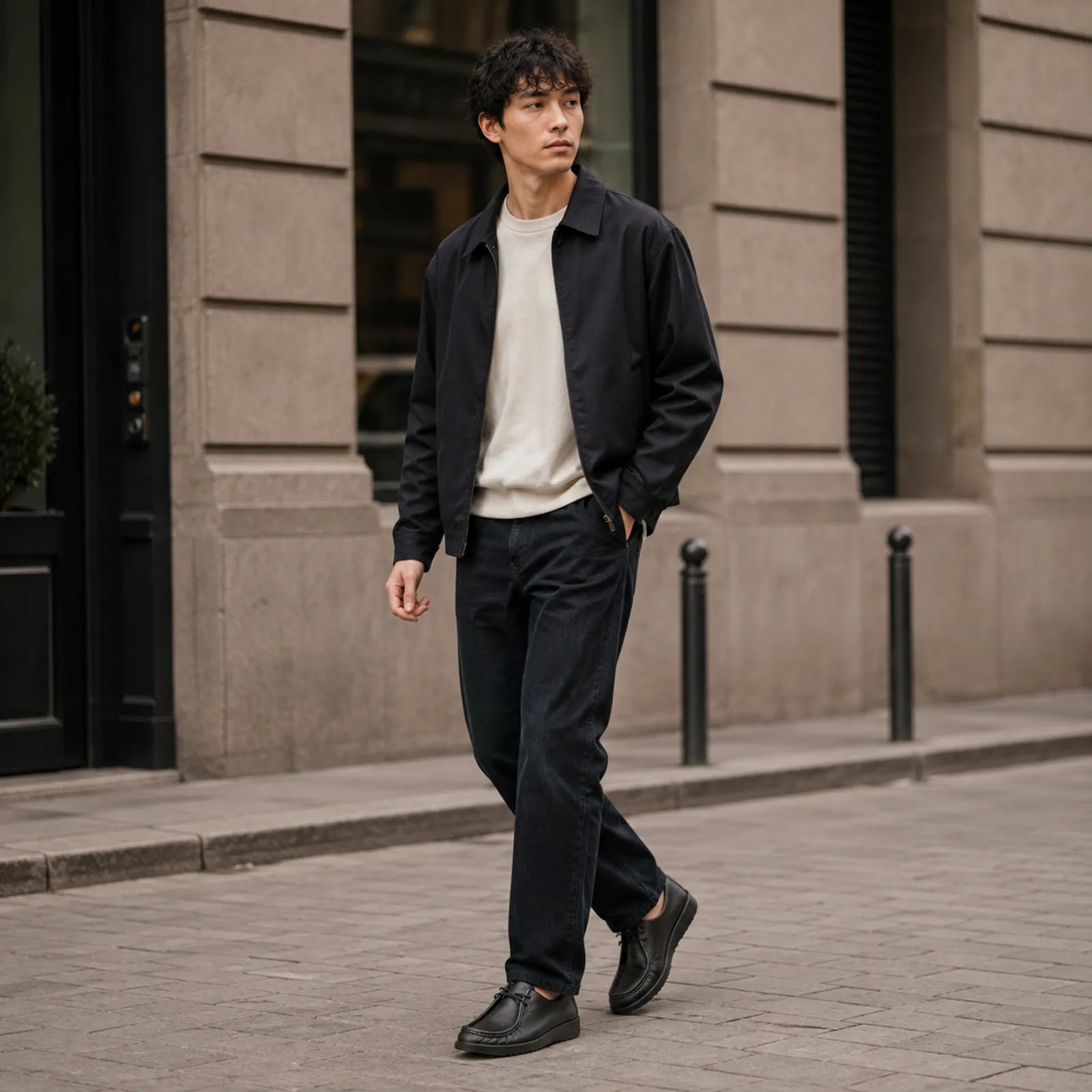 ECCO Joke unisex black leather shoes styled for casual everyday wear
