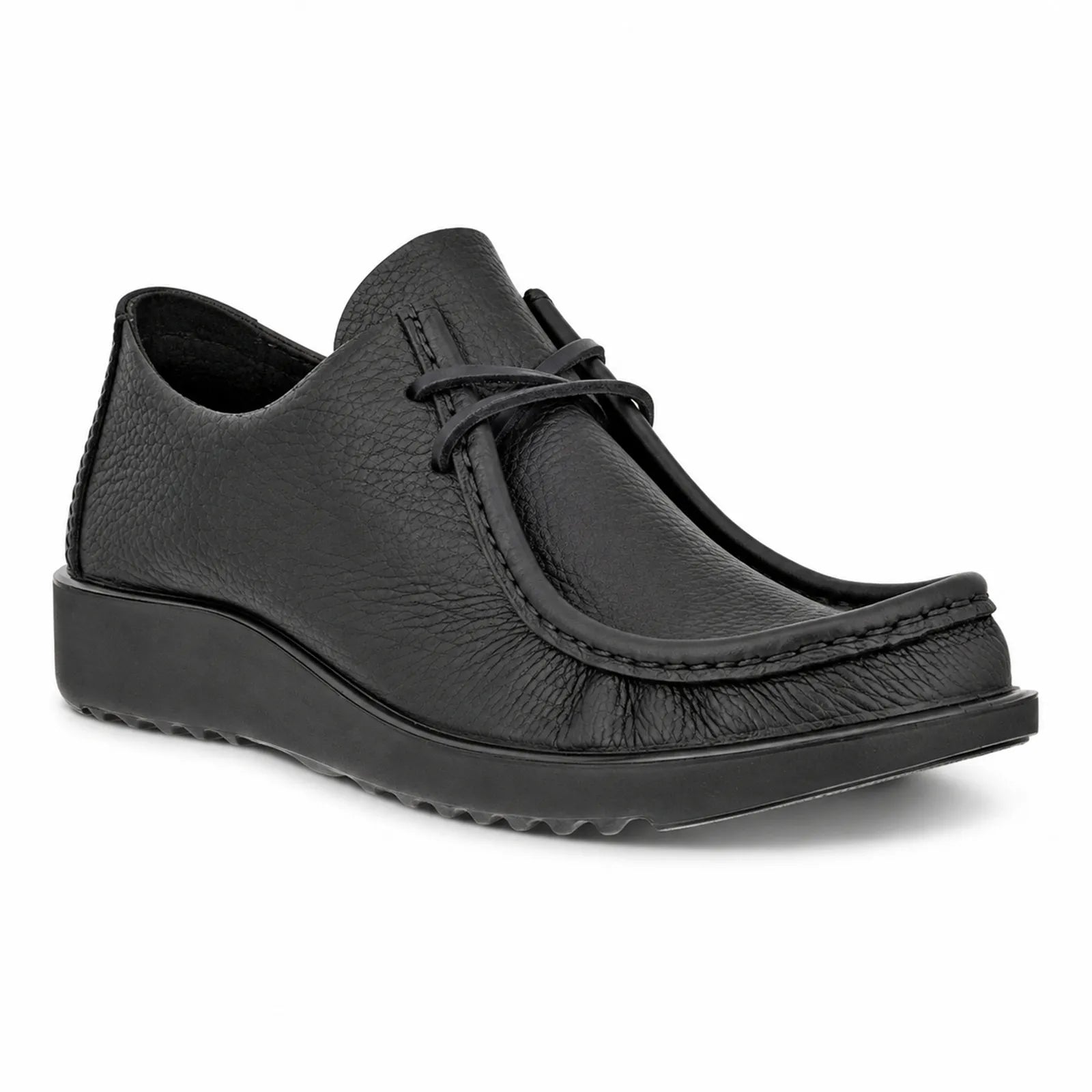 ECCO Joke unisex black leather lace-up shoes with minimalist classic design