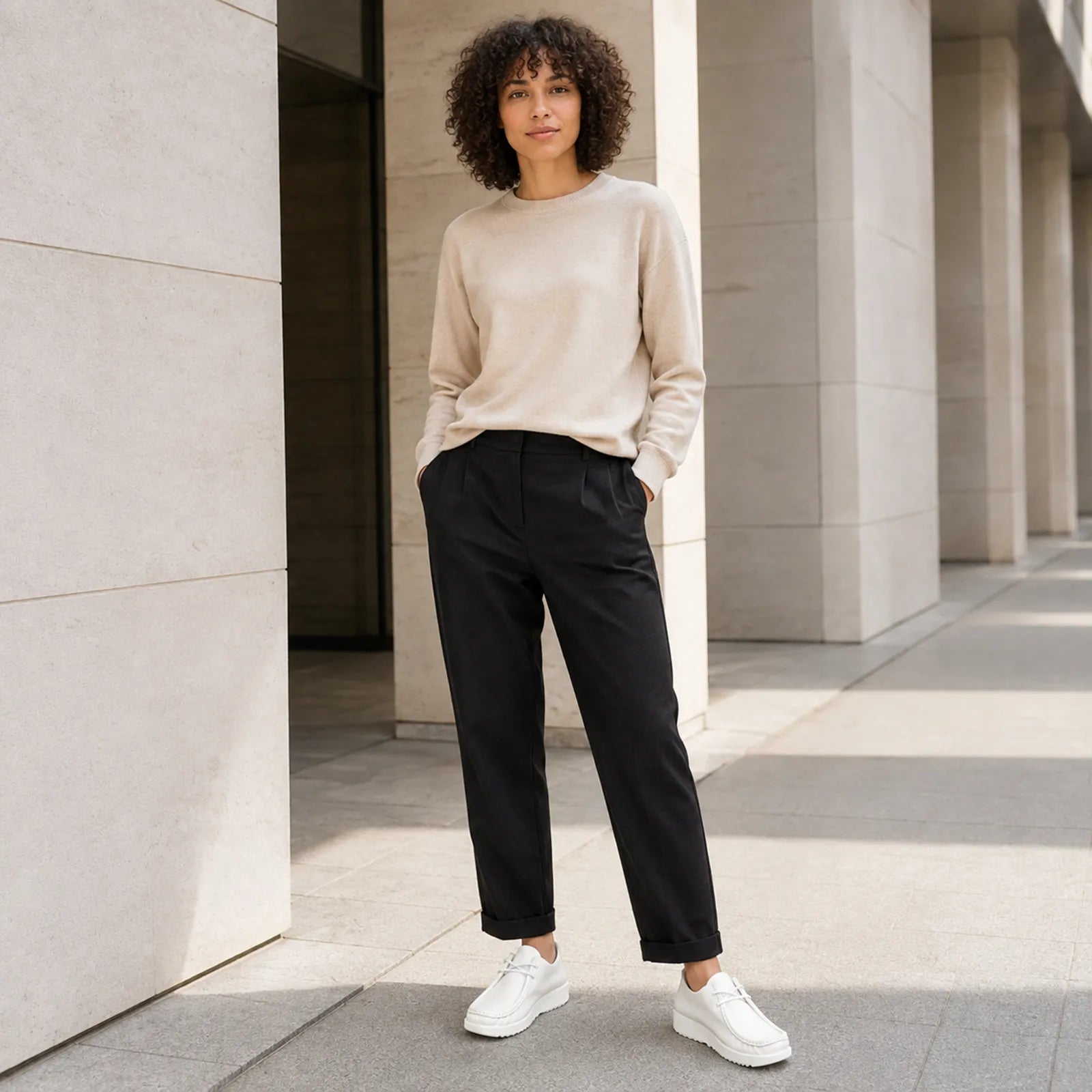 ECCO Joke unisex white leather shoes styled for casual everyday outfits