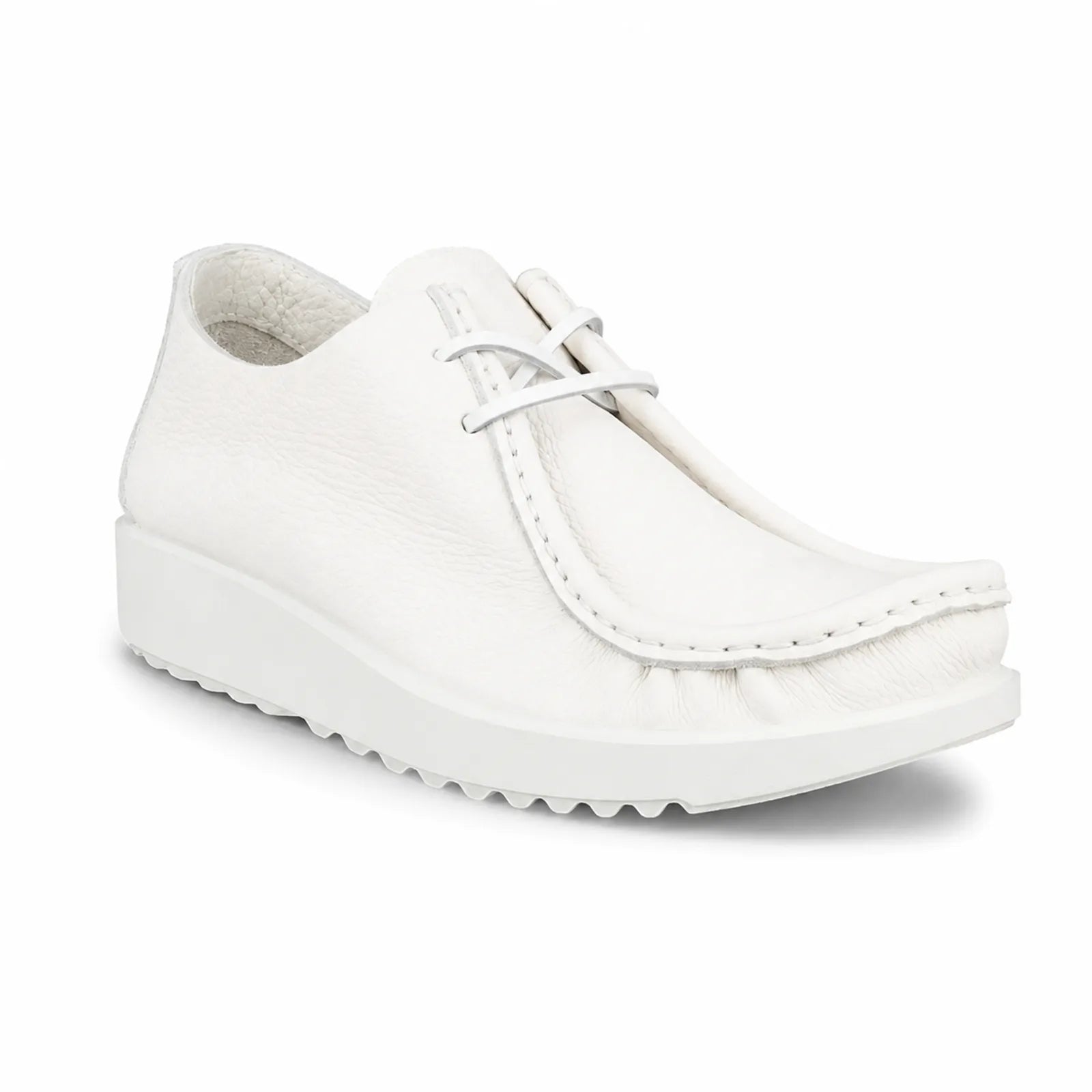 ECCO Joke unisex white leather lace-up shoes with minimalist classic design