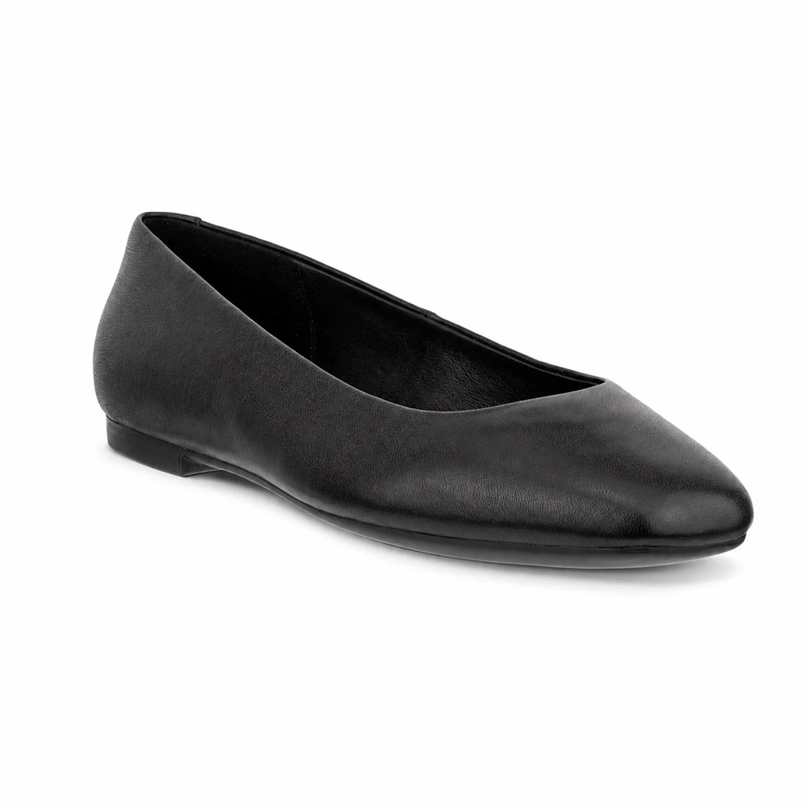 ECCO Margot women's black leather ballerina shoes with elegant slip-on design and everyday comfort