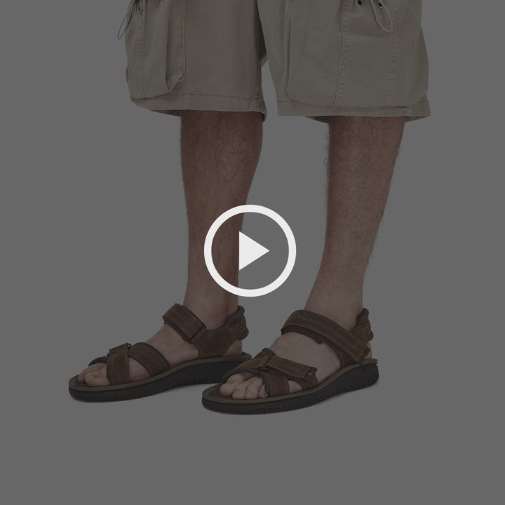Clarks Men's Sandals Adjustable Strap Leather Brown Casual Summer Shoes Wesley Shore 26182009
