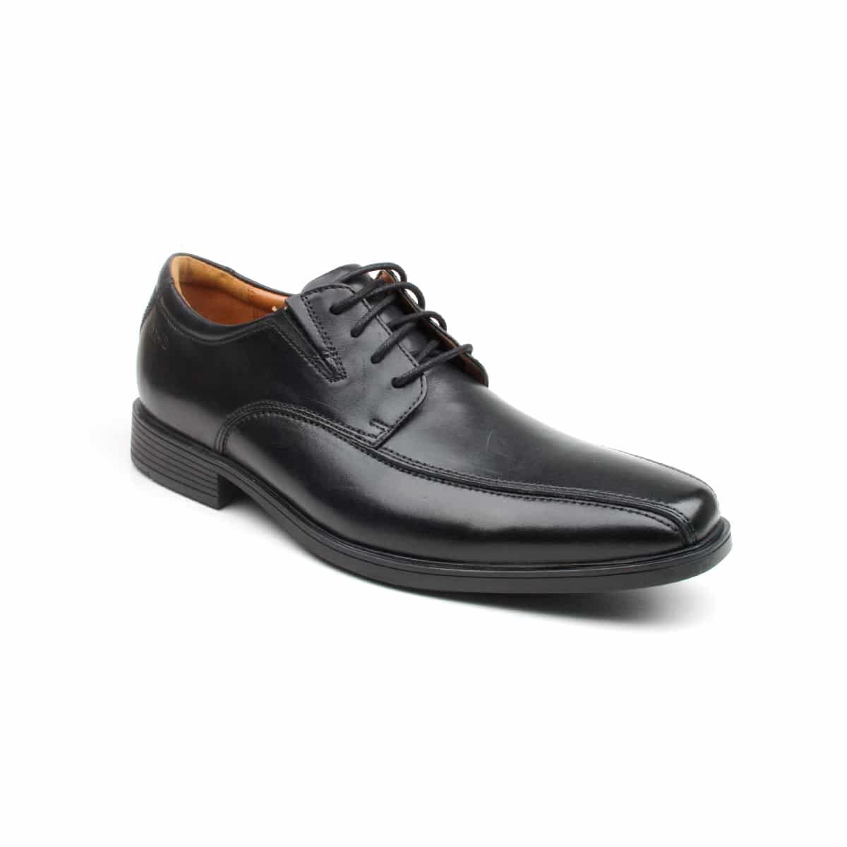 Clarks Tilden Walk Black Leather Premium Shoes - 121 Shoes