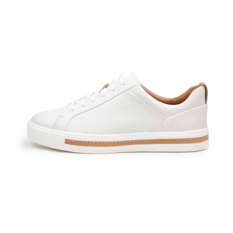 Clarks Un Maui Lace Women's Sneakers White Leather 26140168