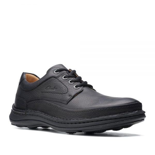 Clarks Nature Three Black LeatherPremium Shoes - 121 Shoes